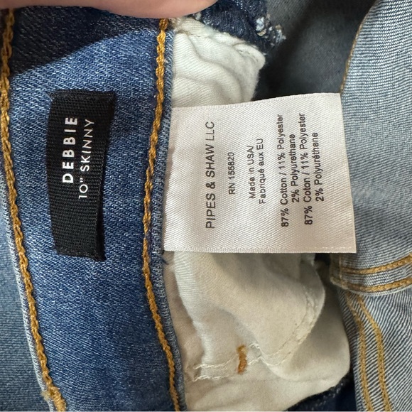verionica beard debbie 10” skinny jeans button fly size 27/4 blue side stripe - Picture 4 of 5